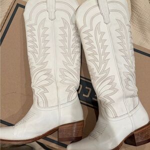 Tecovas Abby White Western Leather Boots